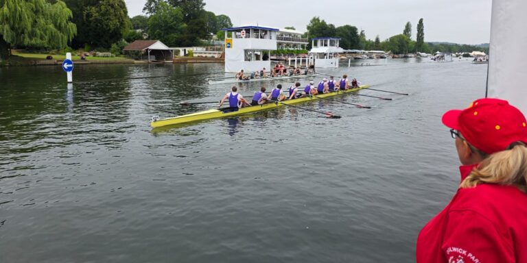 Lifeguard watching rowers on the water