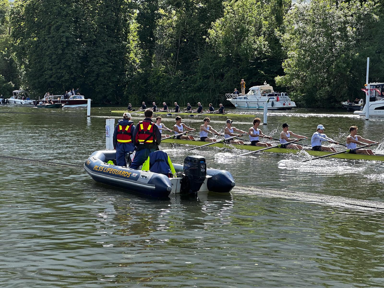 Safety boat on the river
