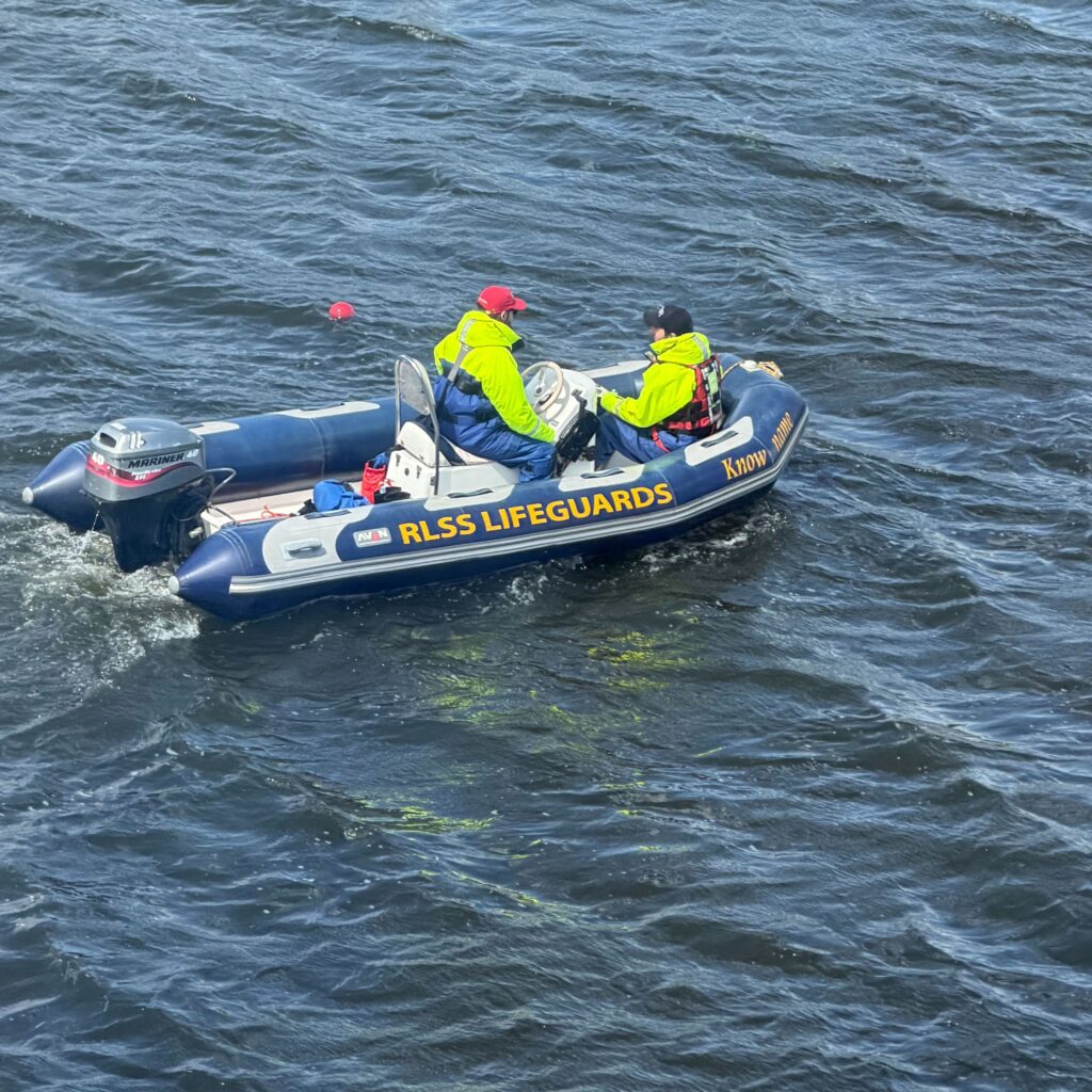 Safety boat on the water