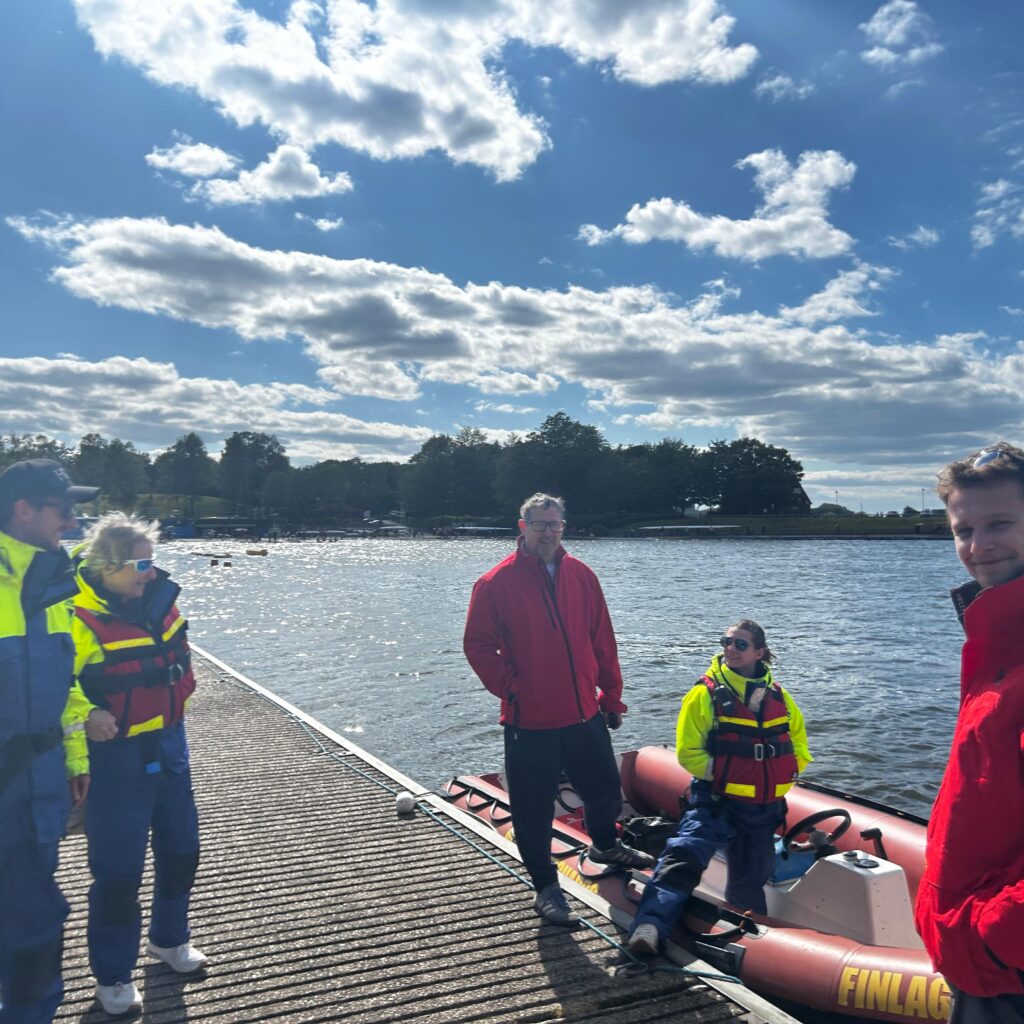Safety team by waters edge