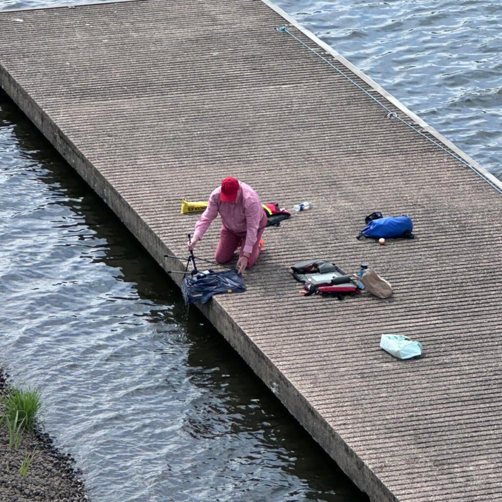 Lifeguard on pontoon