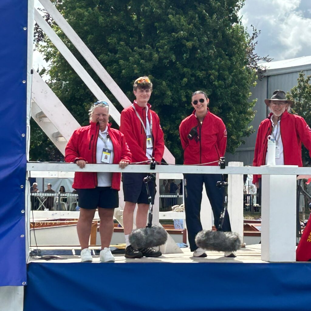 Lifeguards on duty at finish pontoon of Henley Royal Regatta