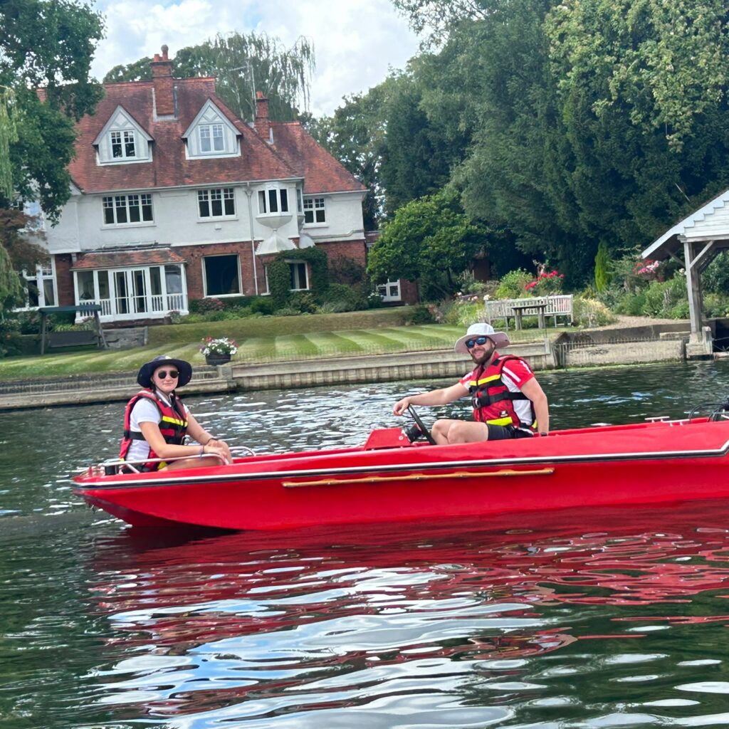 Safety boat and crew at Henley Royal Regatta