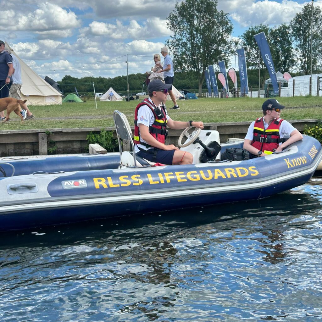 Safety boat and crew at Henley Royal Regatta