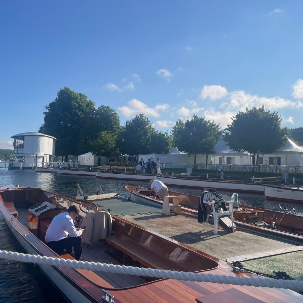 Umpire launch boats at Henley