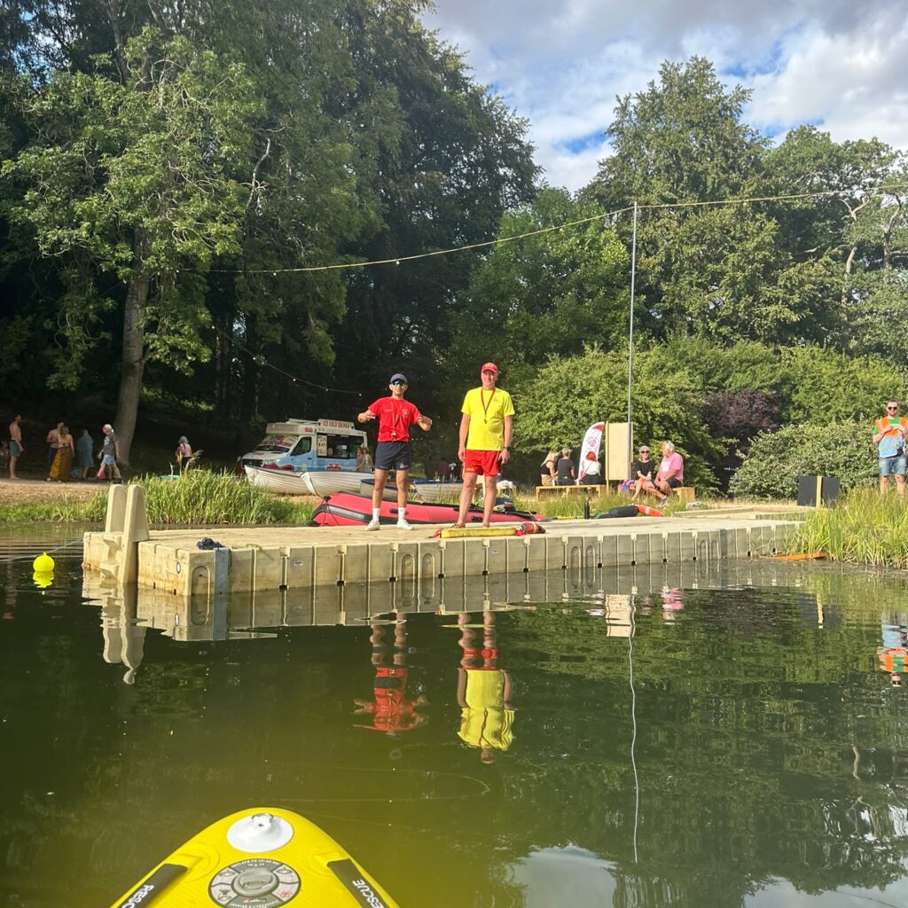 Lifeguards watching lake at Wilderness festival