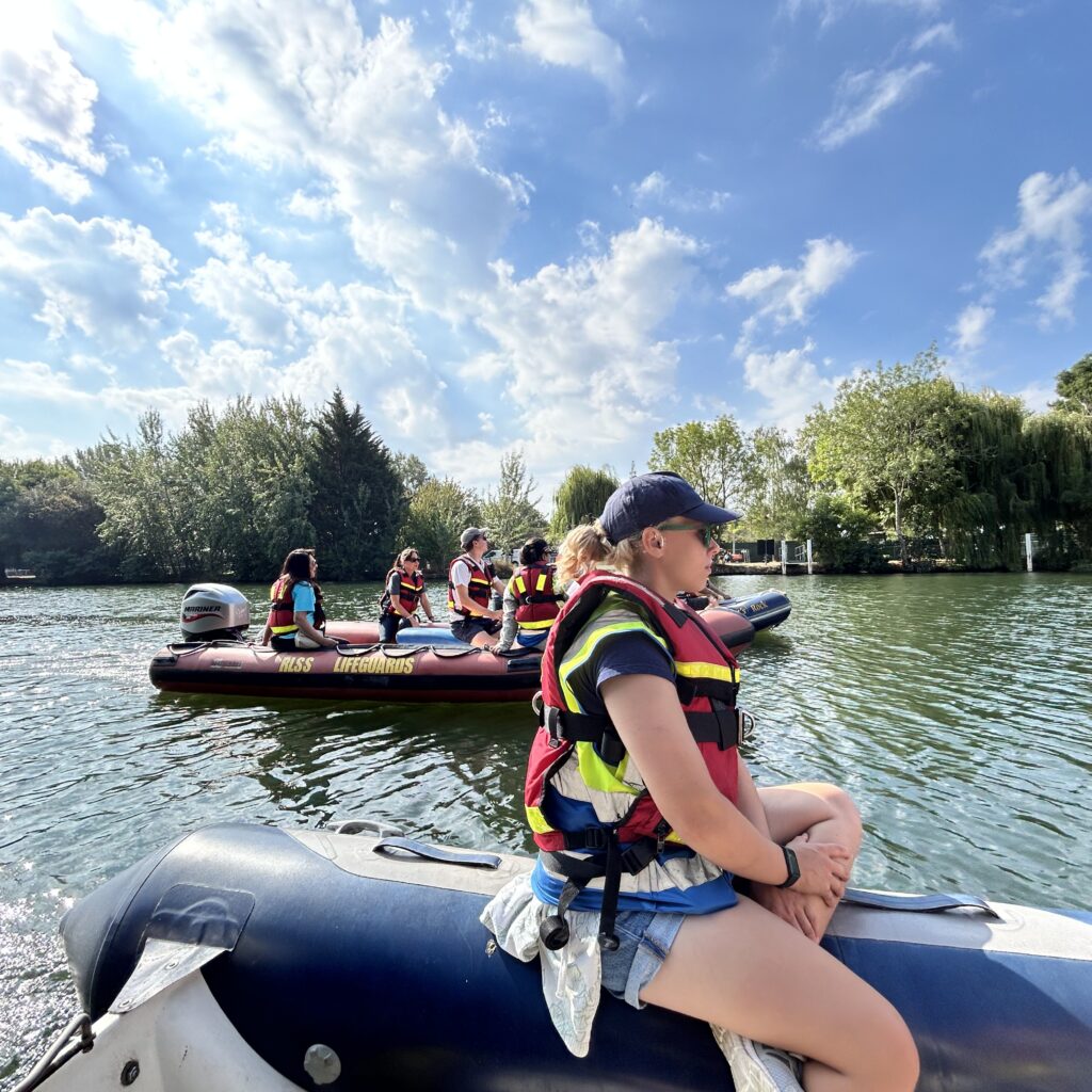 Lifeguards on safety boats on the river Thames, Reading