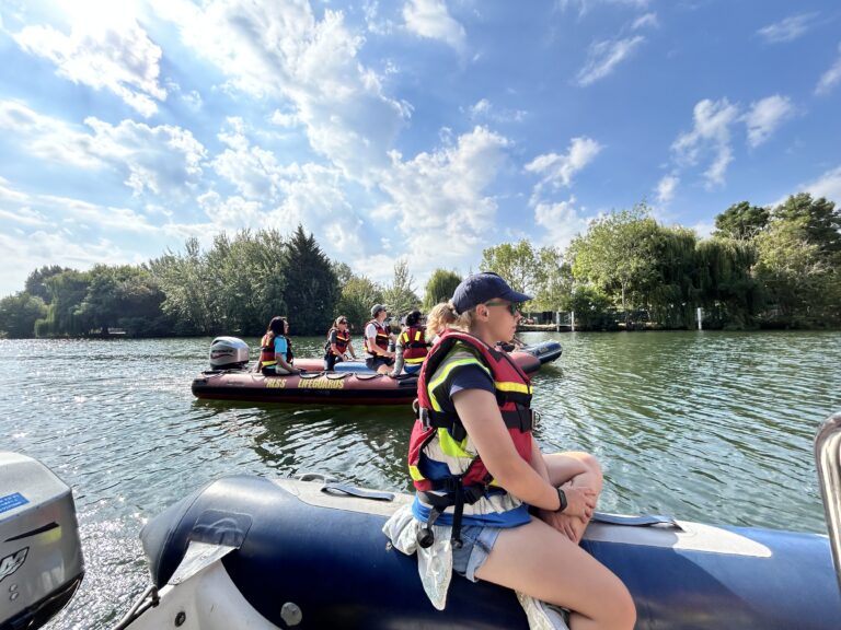 Lifeguards on safety boats on the river Thames, Reading