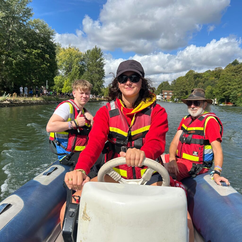 Lifeguard team on river at Reading festival